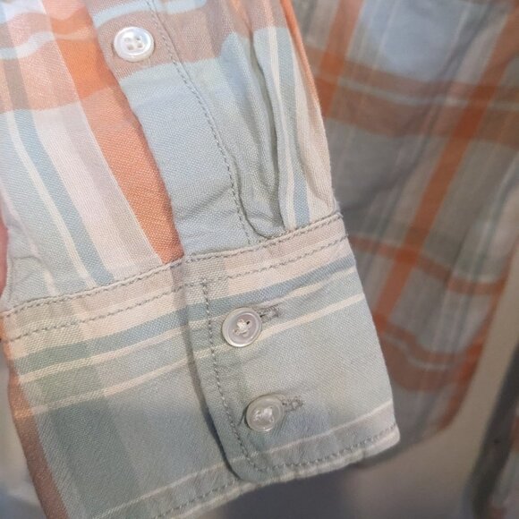 J. Crew | The Perfect Shirt in Mint/Coral Plaid - Picture 7 of 7